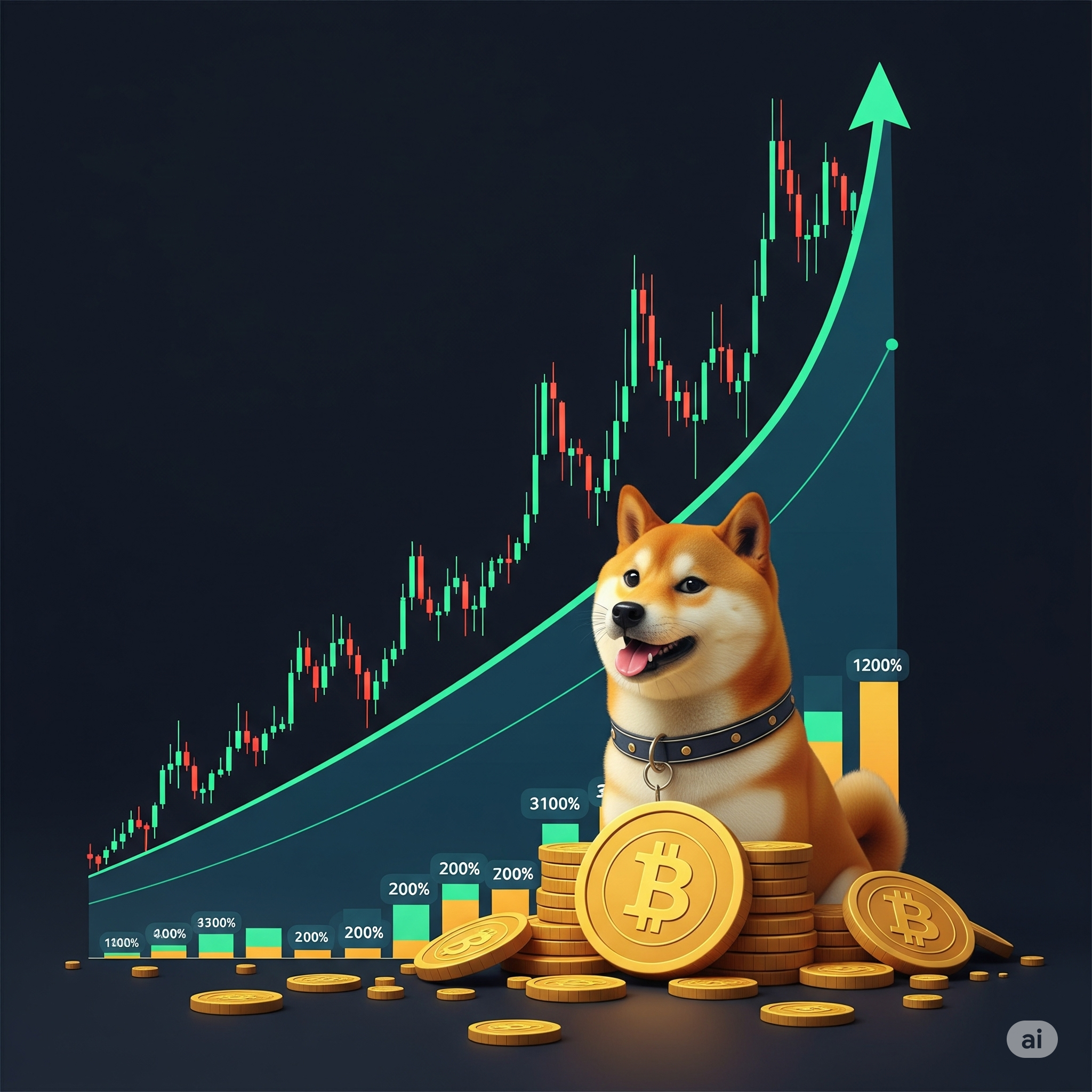 Gráfico da Shiba explodindo